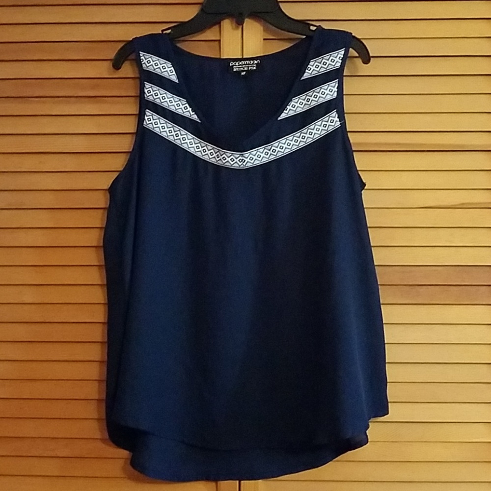Stitch fix Papermoon navy high-low sleeveless t